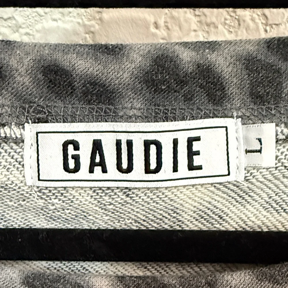 Black and Gray Distressed Cheetah Print Sweatshirt, Size Large - Picture 2 of 10